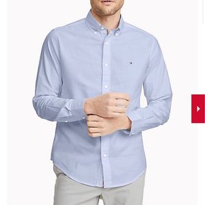 Men’s L Tommy Hilfiger End on End Blue Button Up